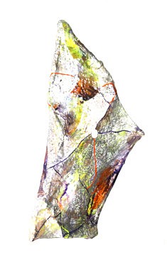 "Relief 1410" Huile sur pétales de roses (38x17x12) 2014