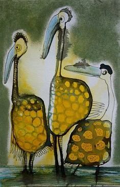 "elixir de soleil" encres et pastel sur papier encadré 30X40