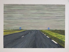 Moderne Landschaft III, gouache sur papier, 100 cm / 70cm 2018