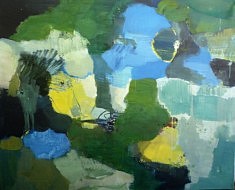 2019, Série "fleurs-paysage2" peinture sur toile, 130 x165 cm