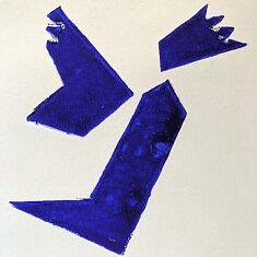 Fantoccio : Linogravures monochromes bleues sur papiers