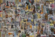 La Matière des rêves - collages, café, calque, feutres et pastels sur carton - 120x80cm - 2022 (photo Stéphane Gautier)