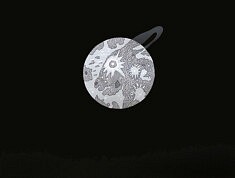 "Dust Rabbit - Moon", linogravure, 50x65cm