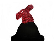 "Dust Rabbit - Volcano", linogravure, 50x65cm