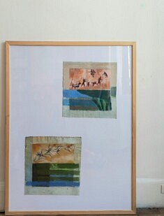 Série "Lascaux-Romaine", 2 peintures sur toiles libres, 26x26 cm (présentées sous verre) , 2024