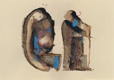 La Cigale et la Fourmi (au dernier vers) - Café, pastel gras et feutre sur papier - 21x30 - 2024