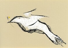 La Colombe de la Paix a de bien petites ailes - Pastel sec et graphite sur papier - 21x30 - 2024