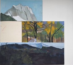 "Fragments, Montagne, Rien" (6) 2026, technique mixte sur carton, 60x60cm