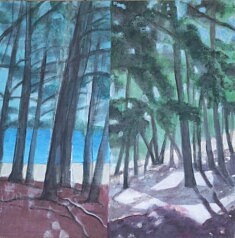 "Ici et là"(3), 2026, technique mixte sur medium, 50x50cm