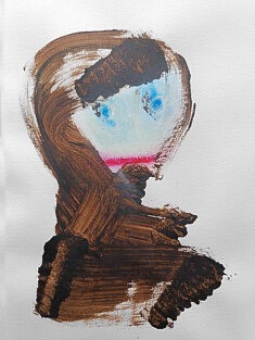 La Mélancolie - café et pastels secs sur papier - 21x30cm - 2026