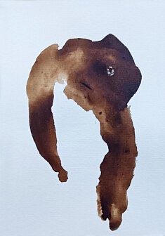 Très difficile ascension pour le Yéti - café sur papier - 21x15 - 2026