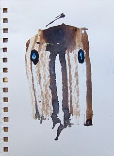 L'Avant-dernier Spartiate aux Thermopyles - café et pastel sur papier - 21x15cm - 2026