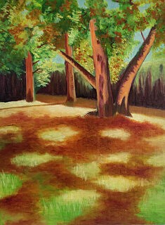Portrait de jardin 10 Eté, Huile sur carton, 30x40cm, 2025 