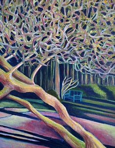 Portrait de jardin 15 Hiver, Huile sur carton, 24x30cm, 2025 
