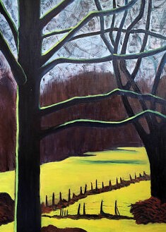 Portrait de jardin Hiver, Huile sur carton, 50x70 cm,2026