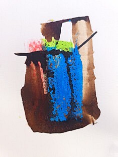Tragique Corrida  - café et pastel gras sur papier - 21x15cm - 2026