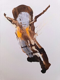 Un Ange ? - café et pastel gras sur papier - 21x15cm - 2026