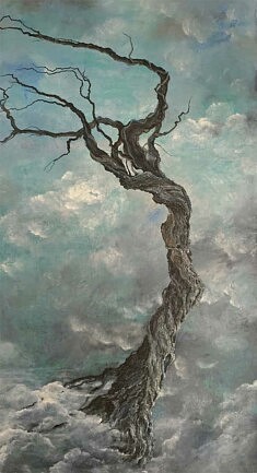 Sophie-Charlotte Capdevielle, Deux dryades, 2023, huile sur toile, 146 x 80 cm