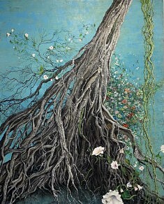 Sophie-Charlotte Capdevielle, Song, 2024, huile sur toile, 146 x 80 cm