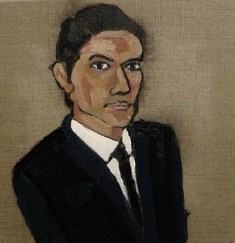Juan Diego Vergara, Juan Diego Vergara  est agent de surveillance au Musée Picasso (Autoportrait), Huile sur Toile, 50 x 50 cm.
