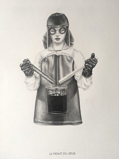Yves Helbert, Le Point du Jour, graphite sur papier, 30x40cm
