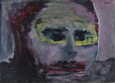 Olivier Furter, Mensch IV,  2019, huile sur papier, 50 x 70 cm