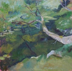 Charlotte Barrault, Jardin Zen 2, huile sur toile, 80 x 80 cm