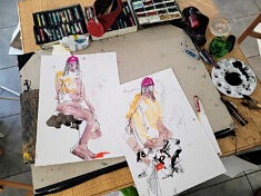 Dessin en cours par Danielle Choukroun