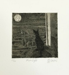 Guillaume Confais, Moonlight, eau forte, 10 x 10 cm