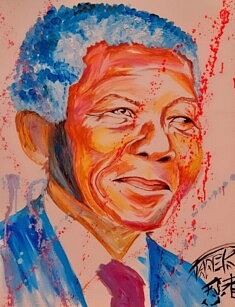 Artek, Nelson Mandela, peinture, 116 x 89 cm