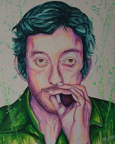 Artek, Serge Gainsbourg, 2022, peinture, 100 x 80 cm