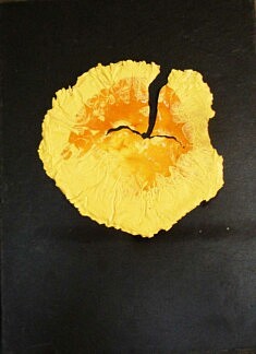 Mirella Rosner,  planète jaune, bas relief, 30 x 22 cm