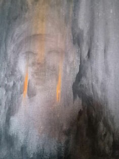 Dany Masternak, Larmes 1, 2018, huile sur toile, 50 x 40 cm