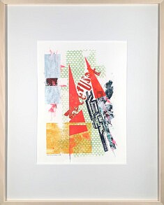 Thierry Page, Noce Fusée, techniques mixtes (acrylique et gravure sur Tétrapack) sur papier Canson, 30 x 40 cm