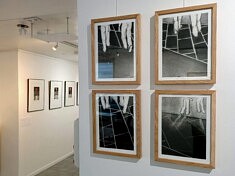Vue de l'exposition Franchir, (à droite) œuvres de Valérie (photo LP)