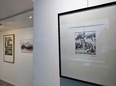 Vue de l'exposition, gravure de Kristin Meller (photo Loïs Pommier)