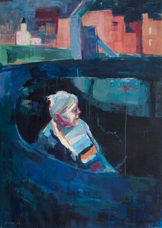Ania Khazina, Backseat 1, acrylics on canvas, 65 x 92 cm