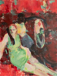 Ania khazina, Secondary character syndrome, acrylics on canvas, 97 x 130 cm