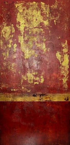 Andrea Maver, Interieur venitien, acrylique sur bois contreplaqué, 120 x 60 cm (cadre inclus)
