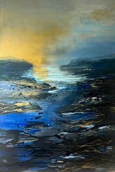 Anniethi, Paysage fresnel, acrylique, 130 x 90 cm