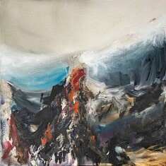 Claude Vergé, sans titre, acrylique sur toile, 100 x 100 cm