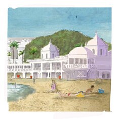 Guillaume Berga, La caleta, peinture digitale, tirage 40 x40 cm