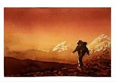 Jean Deprez, extrait de la série Volcan, mars 2023, encre sur papier, 19 x 28 cm