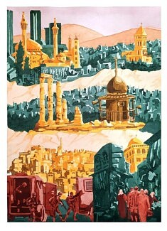 Jean Deprez, extrait du triptyque Machrek, 2025, encre sur papier, 70 x 50 cm