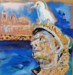 Nicolas Dupeyron, Paco Alba, aux grands hommes la nature reconnaissante, huile sur médium, 40 x 40 cm