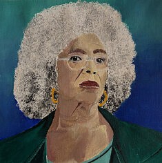 Sylvie Kipen-Rivenc, Angela Davis, 2025, acrylique sur papier, 20 x 20 cm