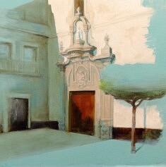 Yeyo Argües, Étude de la porte du couvent Saint François, huile et acrylique, 40 x 40 cm