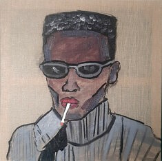 Juan Diego Vergara, Grace Jones, 2024 huile sur lin cru, 60 x 60 cm