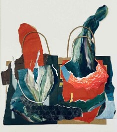 Andie Wieringa, Tulip bulbs, collage, materiaux divers, 43 x 40 cm