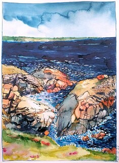 R2A, Moëlan été 2022, aquarelle, 52 x 43 cm
